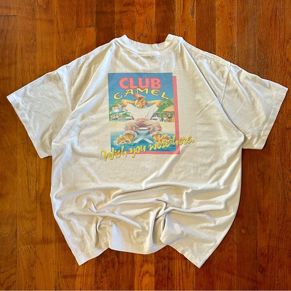 Vintage Camel Cigarettes Club Camel ‘90s Double Sided Graphic Pocket T-shirt L - Picture 1 of 13